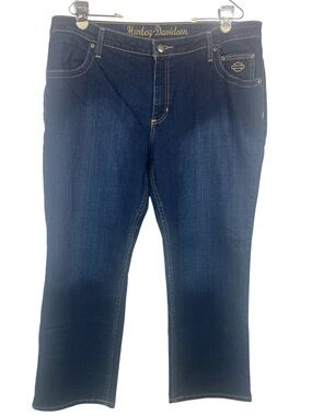 Harley-Davidson Women's Dark Indigo Boot Cut Jeans Size 18P